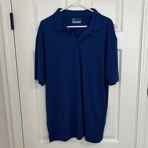 PGA Tour Navy Striped Polo Shirt
